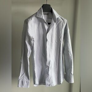 White Striped Canali Button Down